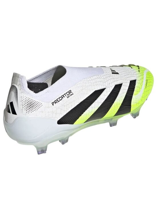adidas Predator Elite Laceless FG Unisex Soccer Cleats White Black Lemon JI1075 main image 8